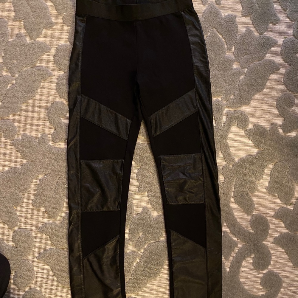 BCBG Moto Leather Legging